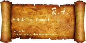 Rohács Ahmed névjegykártya
